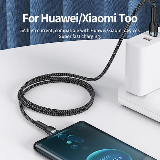 Remax Jany RC-172 Braided USB 2.0 Cable USB-C male - USB-C 100W PD Μαύρο 1m