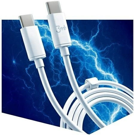 3MK Hyper USB 2.0 Cable USB-C male - USB-C 100W Λευκό 2m 3MK4020