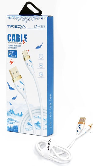 Treqa USB Typ-C Kabel USB 2.0 Männlich USB-A Weiß 1m CA8323