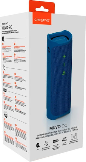 Creative Muvo Go Waterproof Bluetooth Speaker 20W with Battery Life up to 18 hours Blue