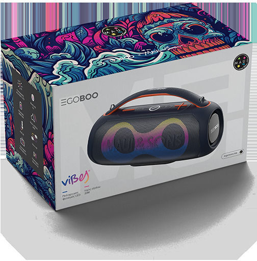 Egoboo X Maui Sons Bluetooth Speaker 20W with Radio and Battery Life up to 5 hours Blue