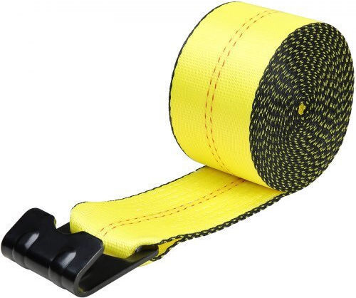 Vevor Winch Straps 4" X 30' 6000 Lbs Load Capacity 18000 Lbs Break Strength Truck Straps Flat Hook Flatbed Tie Downs Cargo Control Trailers Farms Rescues Tree Saver Yellow 10 Pack