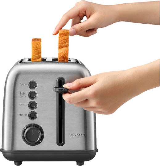 Buydeem Toaster 2 Schlitze 900W Gray