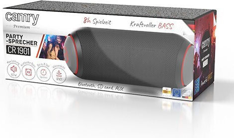 Camry Αδιάβροχο Ηχείο Bluetooth 60W με Διάρκεια Μπαταρίας έως 8 ώρες Μαύρο CR1901