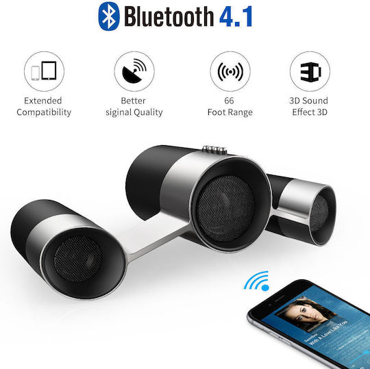 Bluedio US Ηχείο Bluetooth 5W με Διάρκεια Μπαταρίας έως 5 ώρες Black/Silver