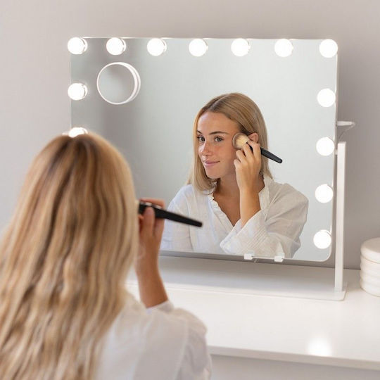 Flamingueo Makeup Mirror with Light 64x54.5cm White