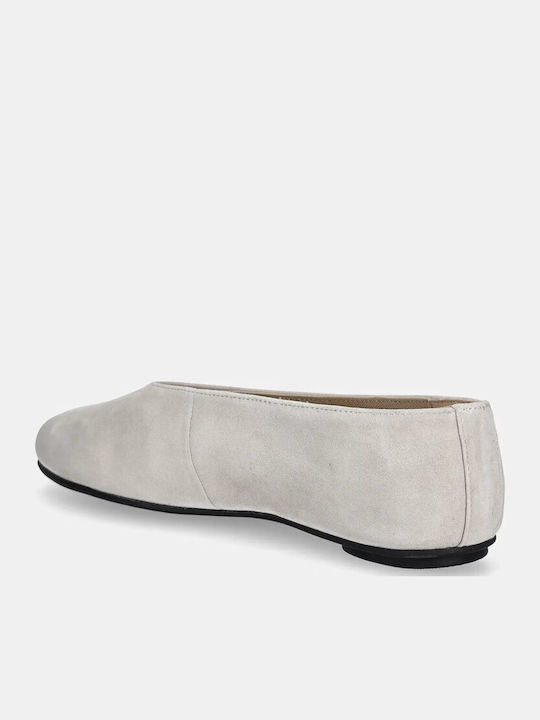 Suede Pointy Ballerinas Beige