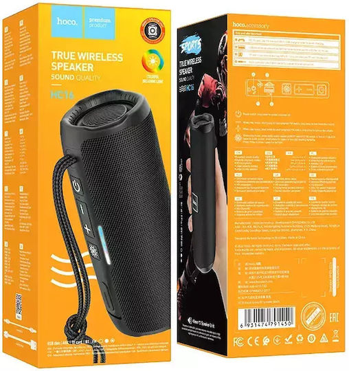Hoco Ηχείο Bluetooth 10W με Ραδιόφωνο και Διάρκεια Μπαταρίας έως 3 ώρες Μαύρο HC16