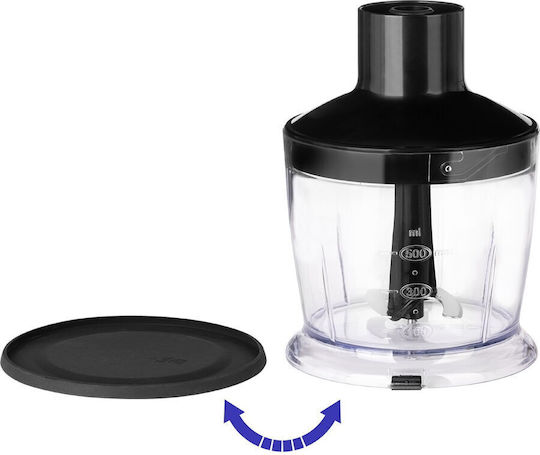 ECG Blender de mână cu tijă din oțel inoxidabil 800W Gri