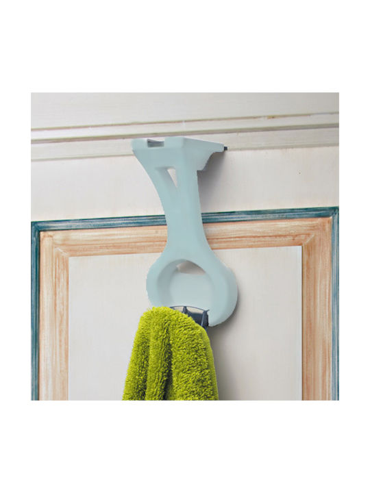Bama Italy Multifunctional Plastic Door Hook 15.5x8x6cm Adjustable Hook 0.7-5cm Fruyt Sky Blue