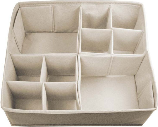 Ordinett Italy Drawer Organizer Case 30.5x30.5x10cm Tnt 0.27kg Divider Large Modular Beige Non-Woven Fabric Tnt