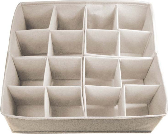 Ordinett Italy Drawer Organizer Case 30.5x30.5x10cm Tnt 0.27kg Divider Large Modular Beige Non-Woven Fabric Tnt