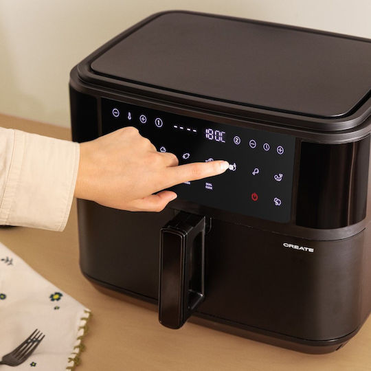 Create Air Fryer with Double Detachable Bucket 10lt Black
