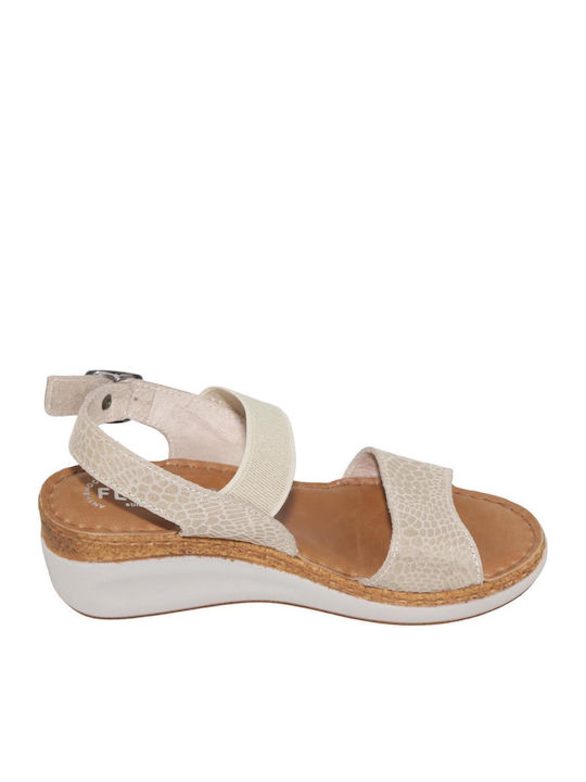 Damenplattformen Beige