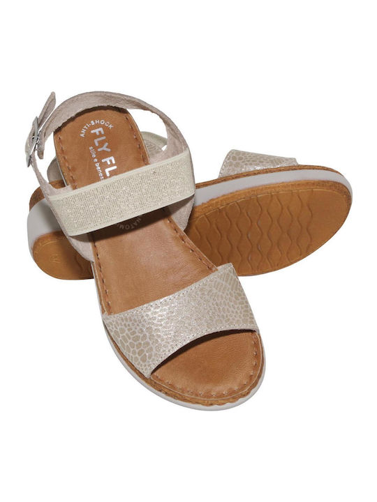 Damenplattformen Beige
