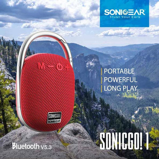 Sonic Gear Go 1 Bluetooth Speaker 5W with Radio and Battery Life up to 4 hours Red