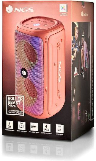 NGS Roller Beast Bluetooth Speaker 16W with Radio and Battery Life up to 7 hours Coral