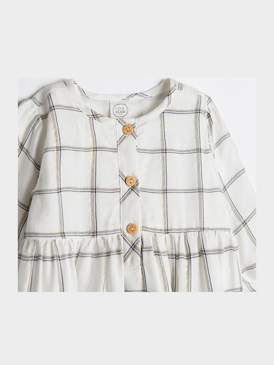 Cool Club Children's Dress Long Sleeve Set with Coat Ecru