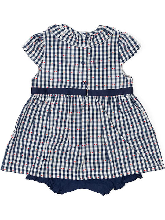 Karierte Blaues Mädchenkleid Emc Bg7456 Für Mädchen