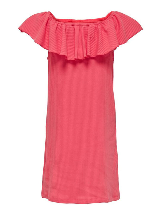 Παιδικο Φορεμα Αμανικο Βολαν Στους Ωμους Rib Kids Only Κοραλι Κοριτσι 15256887-19 Πορτοκαλί