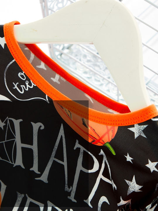 Halloween Φορεματάκι Stylish Pumpkin Stars Μαύρο
