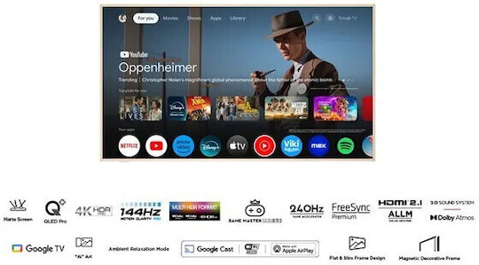 TCL Smart Televizor 65" 4K UHD QLED A300W HDR (2024)