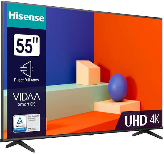 Hisense Smart Τηλεόραση 55" 4K UHD LED A6K HDR (2023) 55A6K