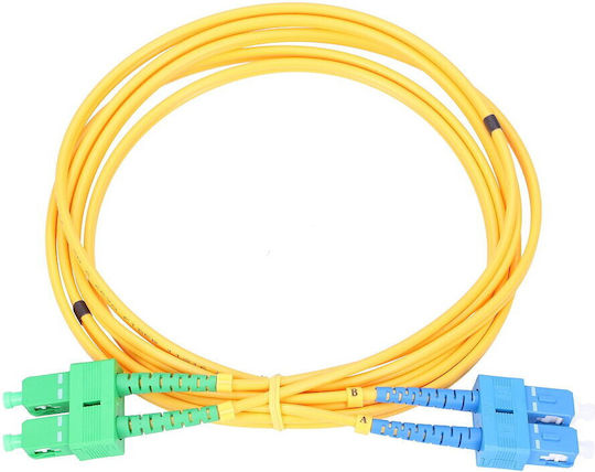 Extralink Extralink Optische Faser Kabel SC/APC-SC/UPC 15m Gelb