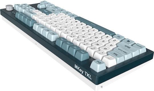 Montech MK87FB Гейминг Инженерен Клавиатура Без Ключове с Gateron G-Pro Brown Превключватели и RGB Осветление Английски (САЩ) Син