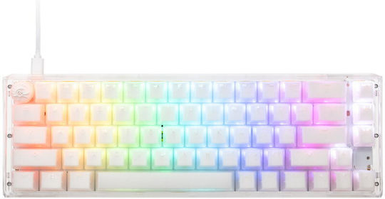 Ducky One 3 Aura SF Gaming Μηχανικό Πληκτρολόγιο 65% με Cherry MX Speed Silver διακόπτες και RGB φωτισμό (Αγγλικό US) Λευκό
