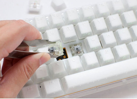 Ducky One 3 Aura SF Gaming Μηχανικό Πληκτρολόγιο 65% με Cherry MX Speed Silver διακόπτες και RGB φωτισμό (Αγγλικό US) Λευκό
