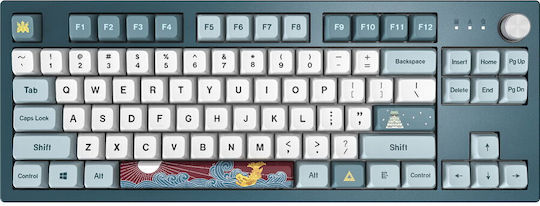 Montech MK87FR Gaming Mechanisches Tastatur Tenkeyless mit Gateron G-Pro Rot Schaltern und RGB Beleuchtung Englisch US Blau