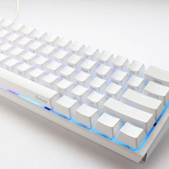 Ducky One 3 Classic Mini Gaming Μηχανικό Πληκτρολόγιο 60% με Cherry MX Brown διακόπτες και RGB φωτισμό (Αγγλικό US) Pure White