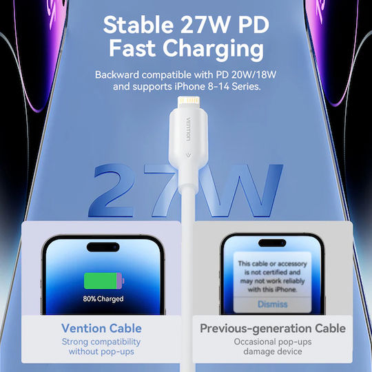 Vention USB-A to Lightning Cable Μπλε 1m LAKSF