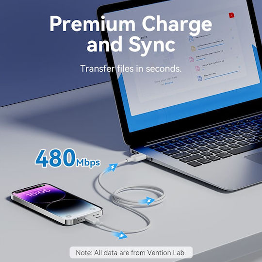 Vention USB-A to Lightning Cable Ροζ 1m LAMPF