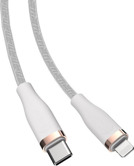 Devia Редовна USB-C към Lightning кабел 27W Бял 1.5м