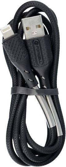 Forcell CB-01A Geflochten USB-A zu Lightning Kabel 12W Schwarz 1m (FOCB-152320)