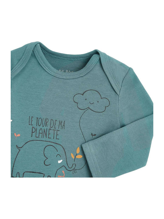 Petit Beguin Baby Bodysuit Green Boy