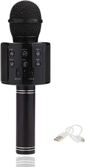 WSTER Μικρόφωνο Karaoke Ασύρματο WS-858 WS-868 WS-858 Μαύρο