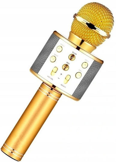 WSTER Μικρόφωνο Karaoke Ασύρματο WS-858 WS-858 Χρυσό