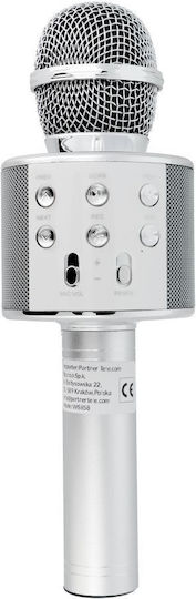 WSTER Μικρόφωνο Karaoke Ασύρματο WS-858 WS-858 Ασημί