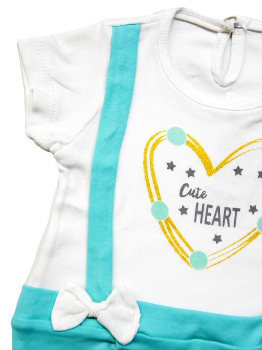 Bodys-Uri Pentru Bebelusi Cordon “cute Heart” Verde Pastel Alb