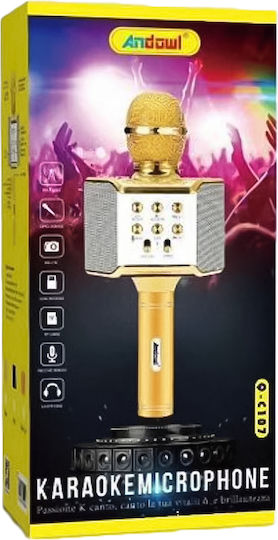 Andowl Μικρόφωνο Karaoke Ασύρματο Q-C107 Q-C107 Χρυσό
