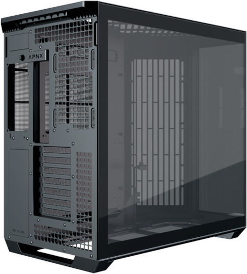 APNX V1 Gaming Midi Tower Κουτί Υπολογιστή με Πλαϊνό Παράθυρο Μαύρο