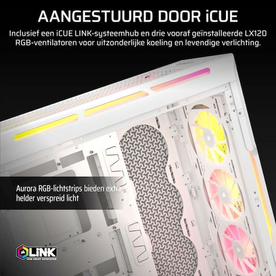 iCUE LINK 5000T LX RGB Gaming Midi Tower Computer Case with Side Window White