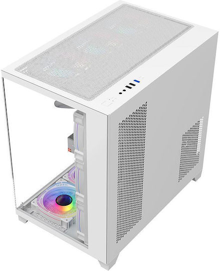 1STPLAYER Megaview MV8 Gaming Midi Tower Computer Case with Side Window White