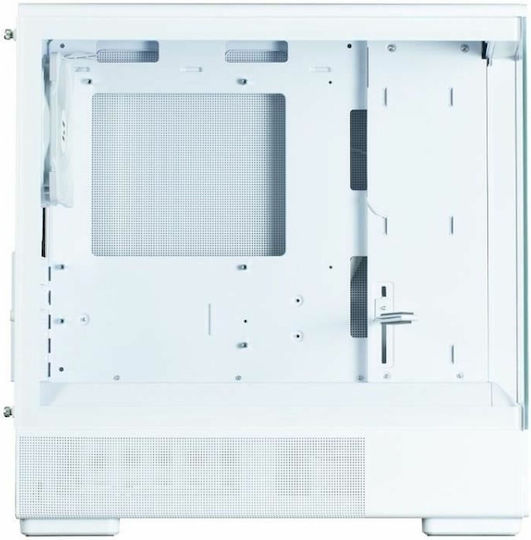 Zalman P10 Gaming Mini-Turm Computergehäuse mit Seitenfenster und RGB-Beleuchtung Weiß
