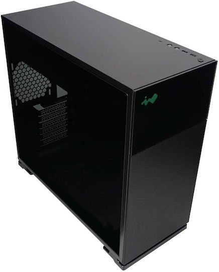 In Win 127 Gaming Midi-Turm Computergehäuse mit Seitenfenster und RGB-Beleuchtung Schwarz