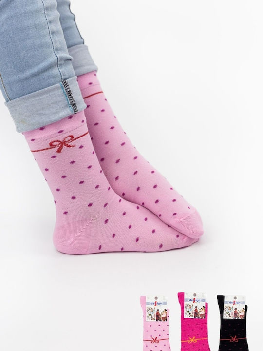 Kindersocken Mädchen Design Schleife I Baumwoll 3er-Pack Schwarz