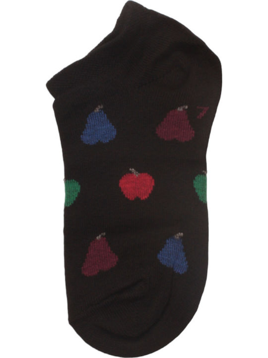 Kids' Ankle Socks Girls Apples Design Various Colours Super Offer 6 Pairs Dsn5358 Multicolour